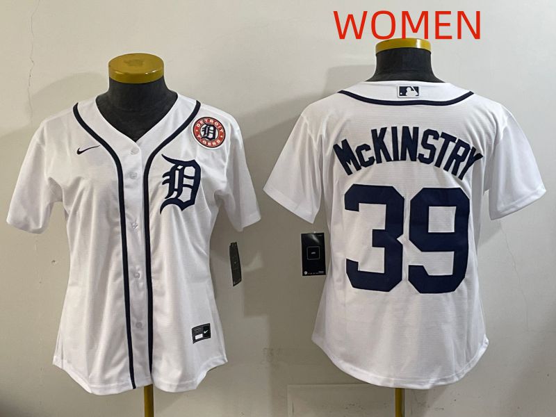 Women Detroit Tigers 39 Mckinstry White Game Nike MLB Jersey style 002